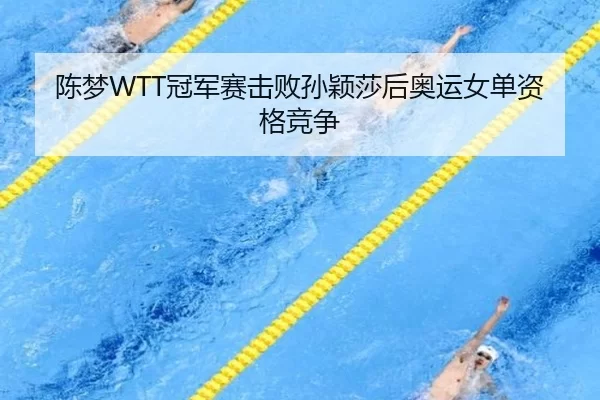陈梦WTT冠军赛击败孙颖莎后奥运女单资格竞争